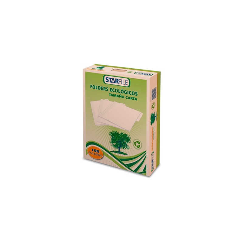 FOLDER STARFILE ECOLOGICO PY1067 CARTA KRAFT PAQUETE CON 100