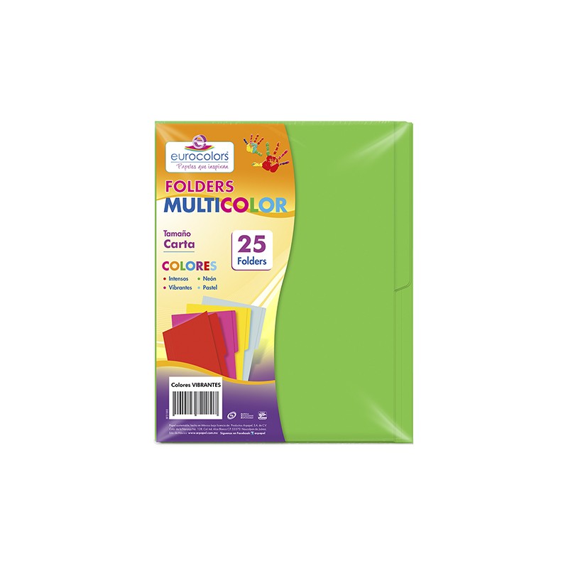FOLDER EUROCOLORS VIBRANTE CARTA VERDE LIMON