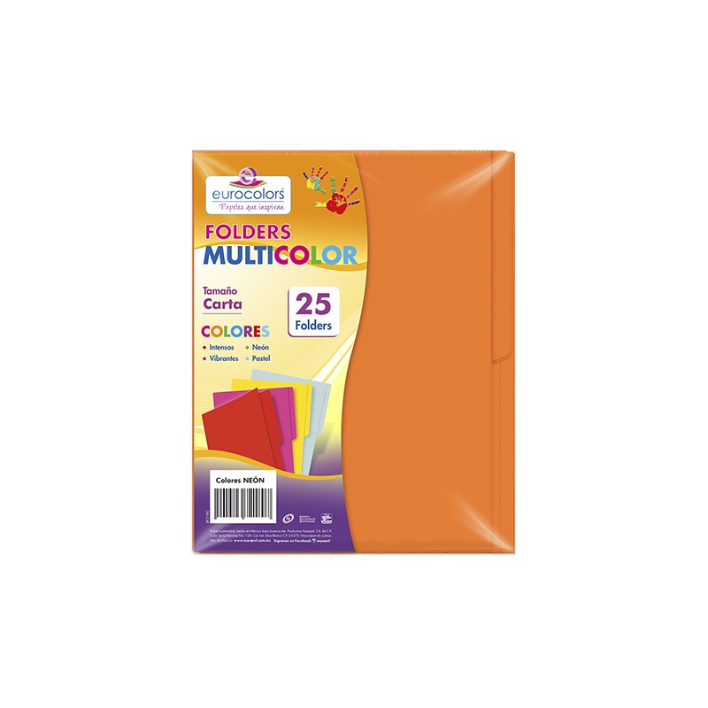 FOLDER EUROCOLORS NEON CARTA NARANJA NEON