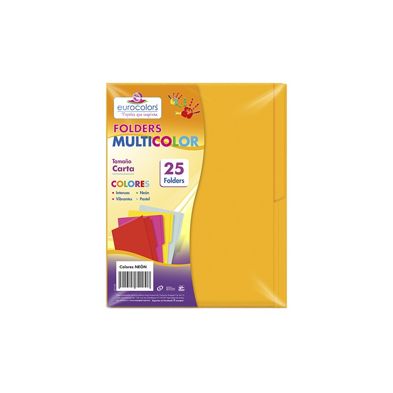 FOLDER EUROCOLORS NEON CARTA PAPAYA NEON