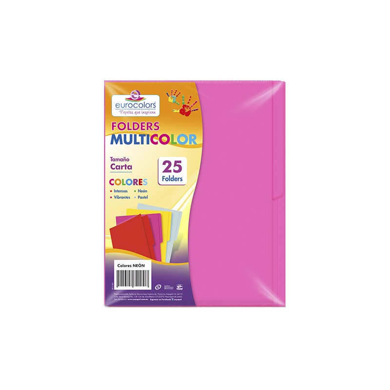 FOLDER EUROCOLORS NEON CARTA ROSA NEON