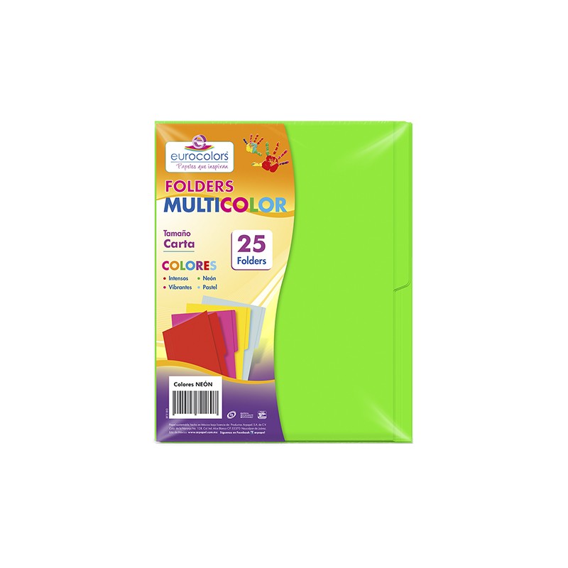 FOLDER EUROCOLORS NEON CARTA VERDE NEON