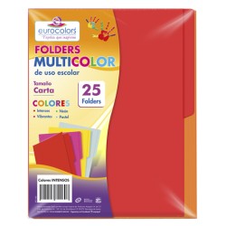 FOLDER EUROCOLORS ARCOIRIS CARTA PU001 INTENSO PAQUETE CON 25