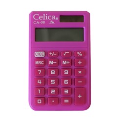 CALCULADORA DE BOLSILLO CELICA CA-08 8 DIGITOS ROSA