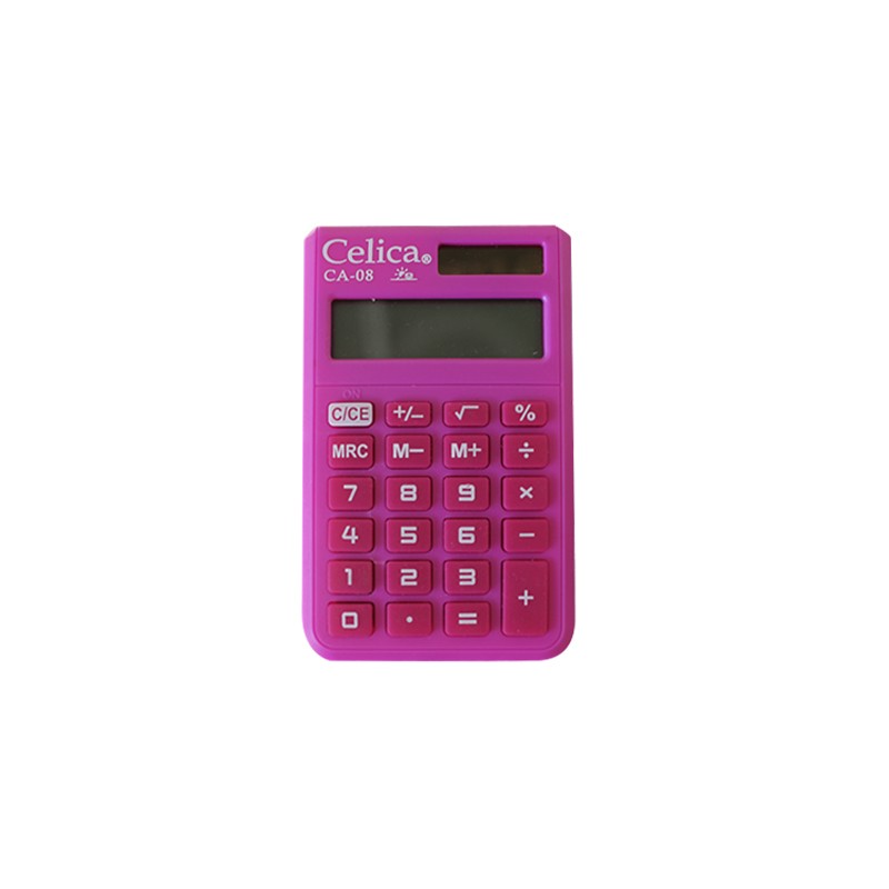 CALCULADORA DE BOLSILLO CELICA CA-08 8 DIGITOS ROSA