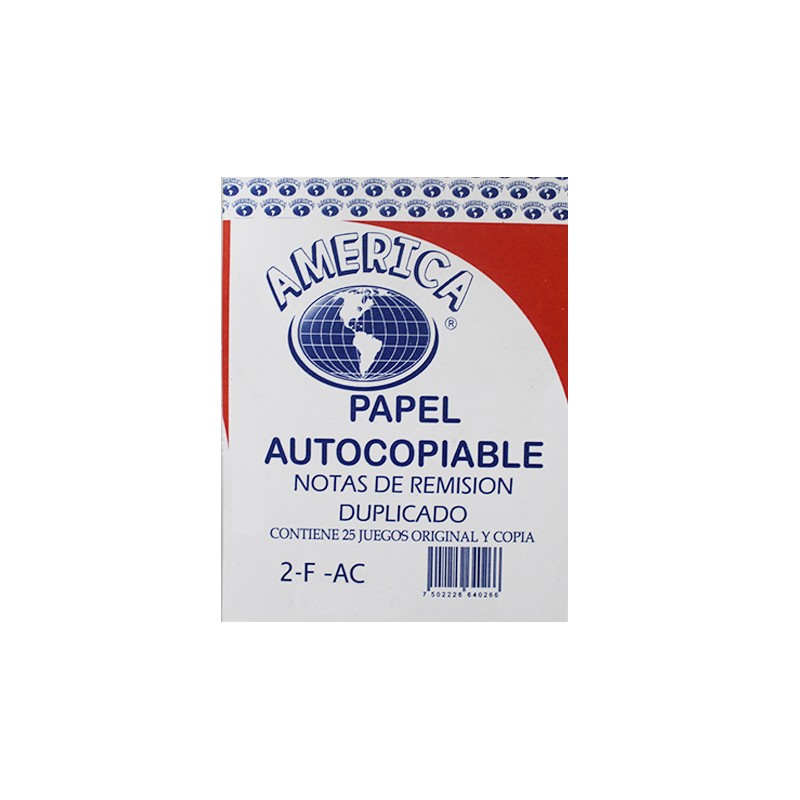 BLOCK REMISION AMERICA AUTOCOPIANTE DUPLICADO 2-F-AC 25 JUEGOS