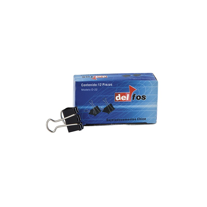 SUJETADOCUMENTOS DELFOS D-22 CHICO 19MM CAJA C/12