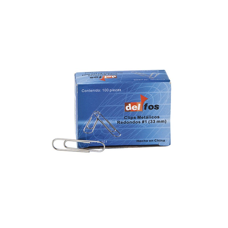 CLIP REDONDO DELFOS NIQUELADO #1 D-401 CAJA CON 100