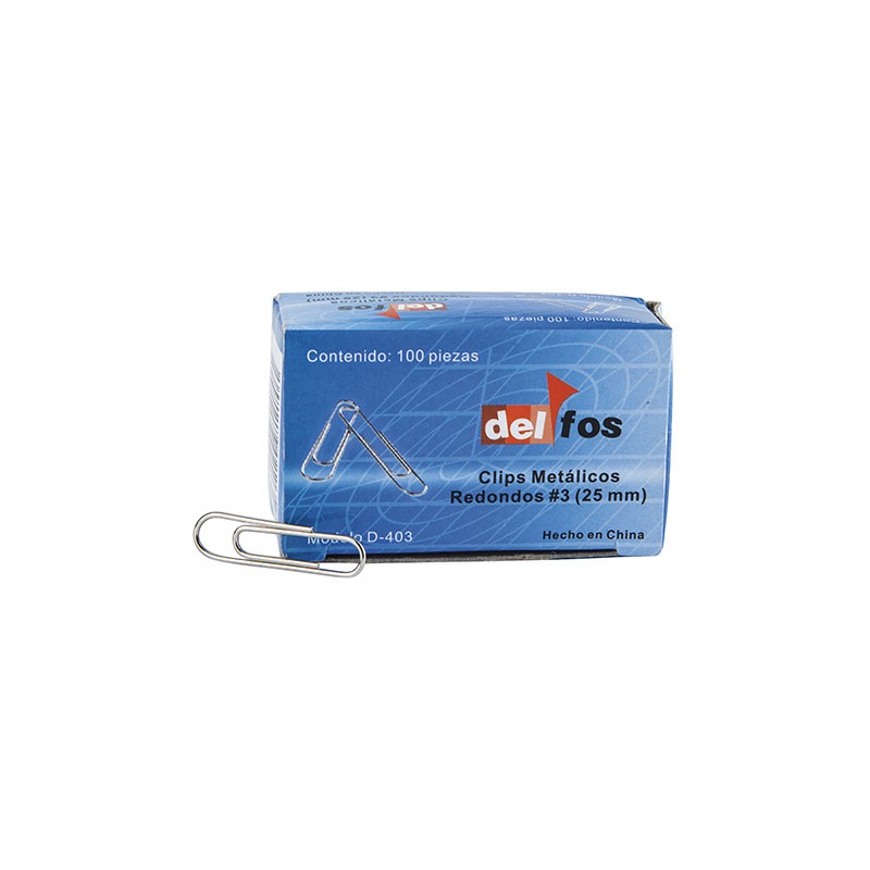 CLIP REDONDO DELFOS NIQUELADO #3 D-403 CAJA CON 100
