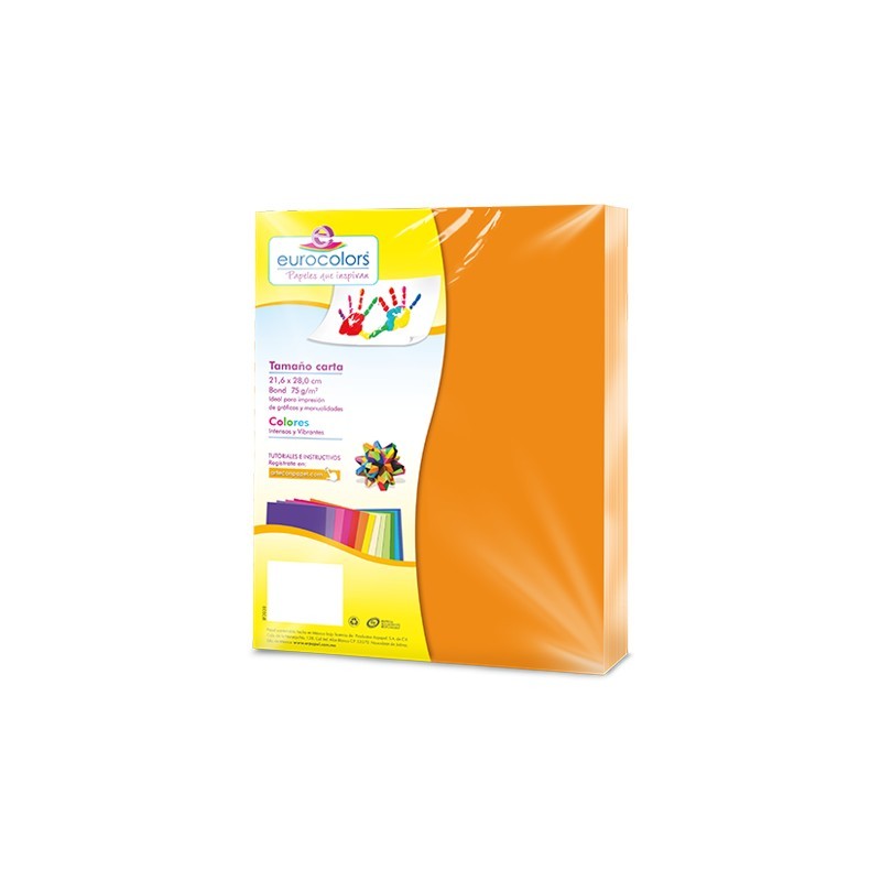 PAPEL BOND EUROCOLORS CARTA ORO PAQUETE CON 100