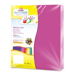 PAPEL BOND EUROCOLORS CARTA PURPURA PAQUETE CON 100