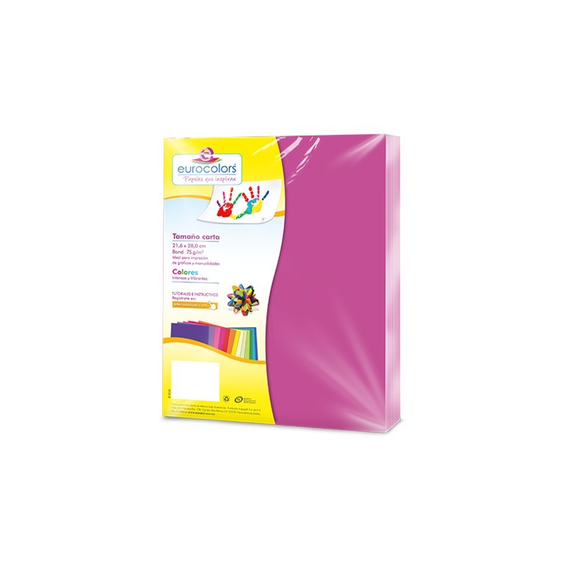 PAPEL BOND EUROCOLORS CARTA PURPURA PAQUETE CON 100