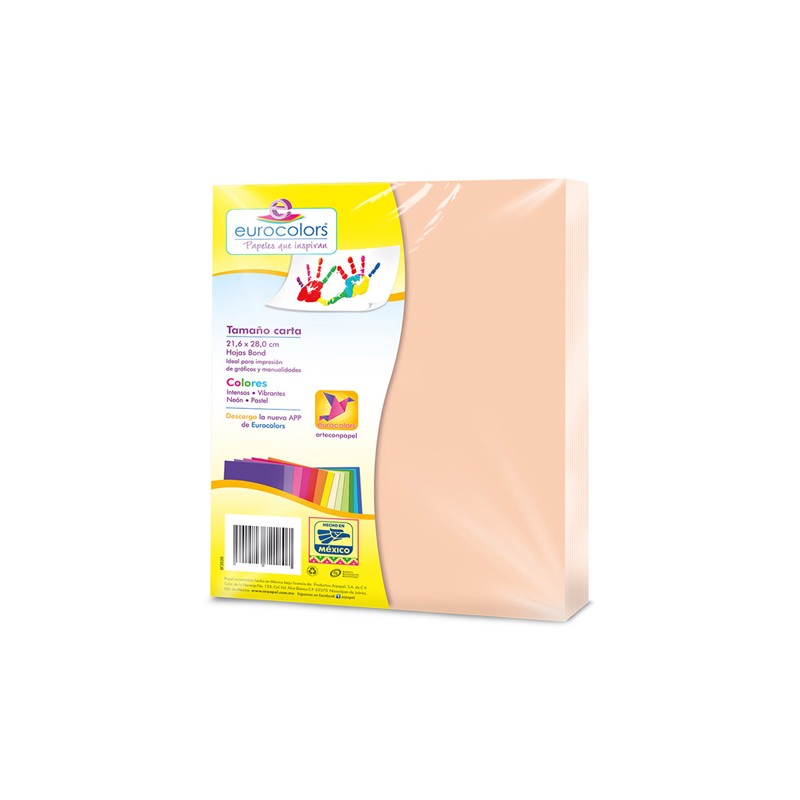 PAPEL BOND EUROCOLORS CARTA SALMON PAQUETE CON 100