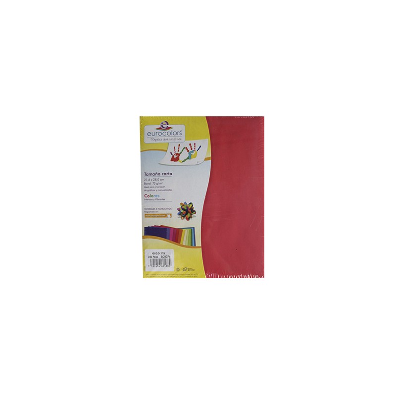 PAPEL BOND COLOR POP SET CARTA ROJO FLUORESCENTE PAQUETE CON 100
