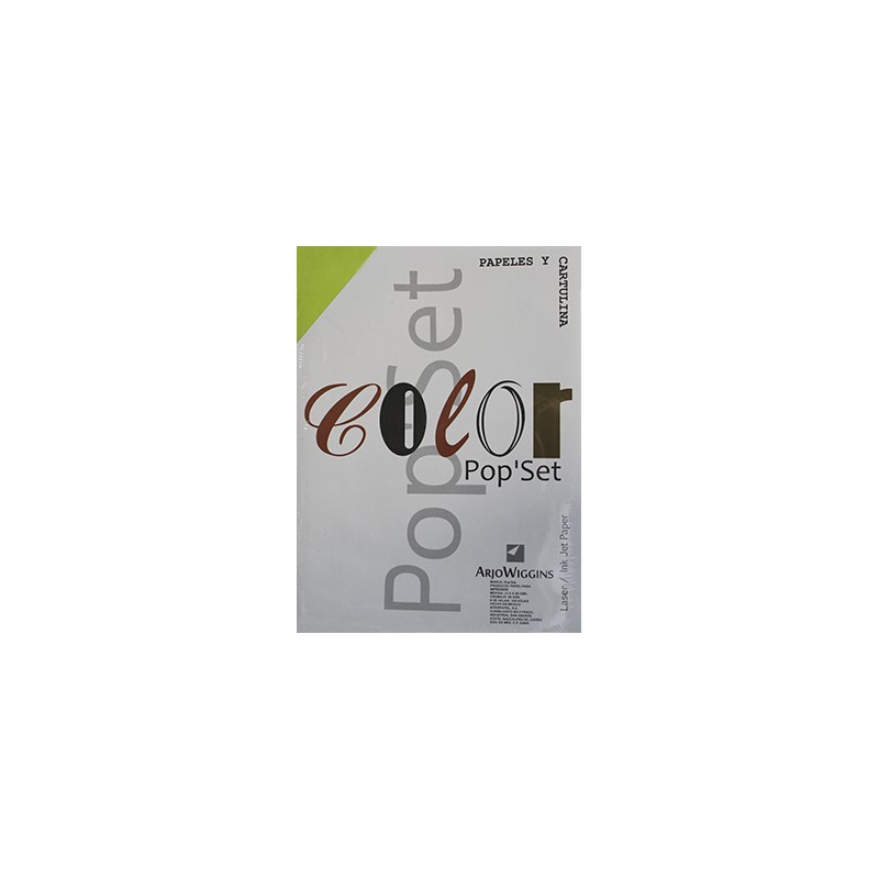 PAPEL BOND COLOR POP SET CARTA VERDE LIMON FLUORESCENTE PAQUETE CON 100