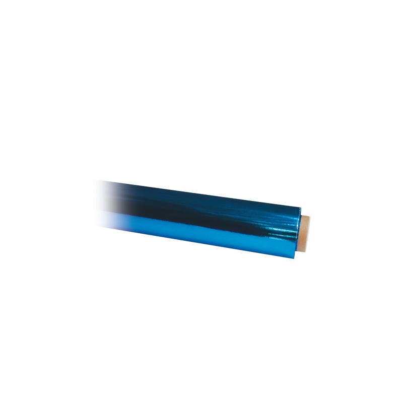 PAPEL METALICO UNIFOIL ROLLO CON 25 MTS  AZUL TURQUEZA ANCHO 61 CMS.