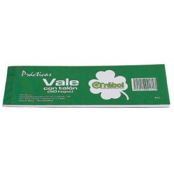 BLOCK PARA PRACTICA VALES TREBOL P12 CON TALON 50 HOJAS