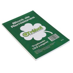 BLOCK REMISION TREBOL R13 TAMAÑO ESQUELA TRIPLICADO 33 JUEGOS