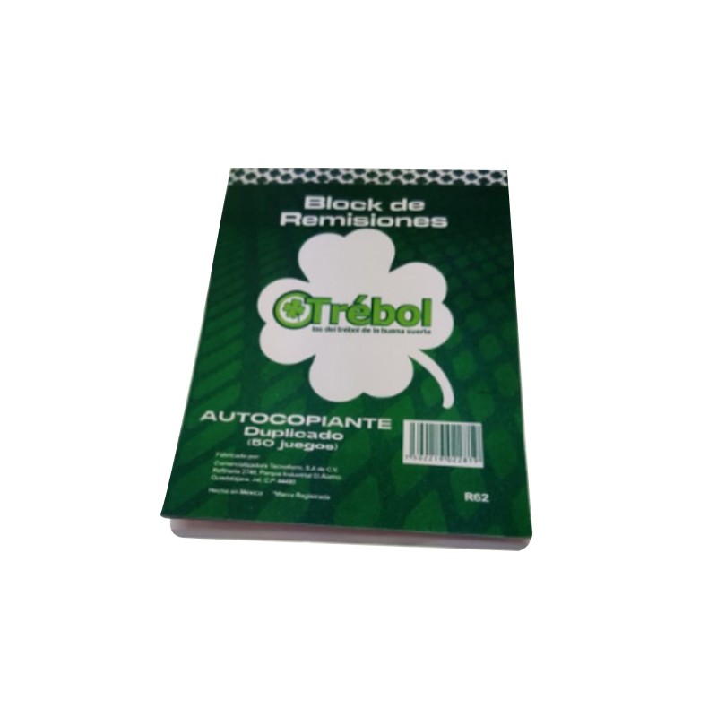 BLOCK REMISION TECNOFORM R62 TAMAÑO 1/4 CARTA DUPLICADO AUTOCOPIANTE BLOCK CON 50 JUEGOS