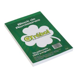 BLOCK REMISION TREBOL R32 TAMAÑO 1/4 OFICIO DUPLICADO 50 JUEGOS