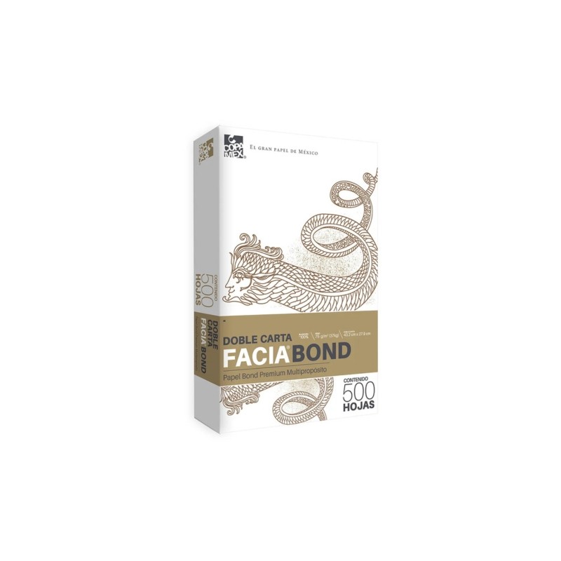 PAPEL BOND COPAMEX FACIA BLANCO DOBLE CARTA 37 KGS. PAQUETE CON 500