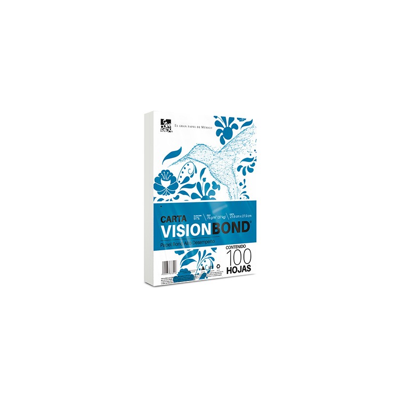 PAPEL VISION BOND 37 KGS. CARTA BLANCO PAQUETE MINI CON 100
