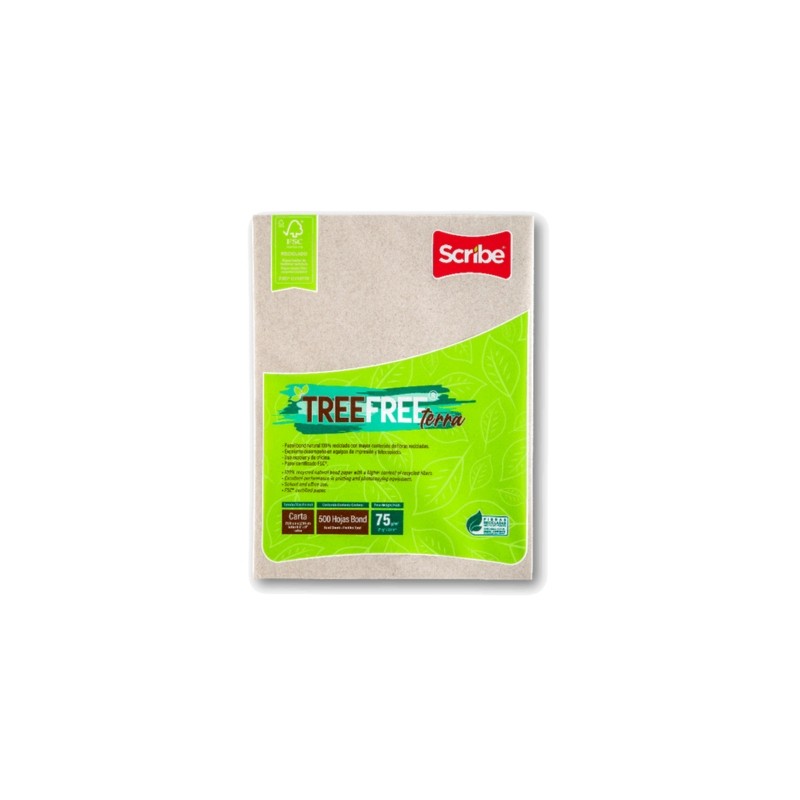 PAPEL BOND SCRIBE TREE FREE TERRA CARTA 37 KGS. PAQUETE CON 500