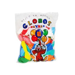 GLOBOS SALVER #9 COLORES SURTIDOS BOLSA CON 100
