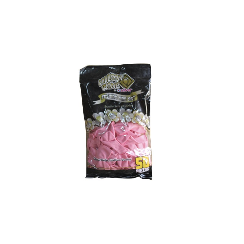 GLOBOS SALVER #7 ROSA BEBE BOLSA CON 50
