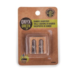 SACAPUNTAS METALICO ONYX+GREEN 2403 CON BAMBU DOBLE