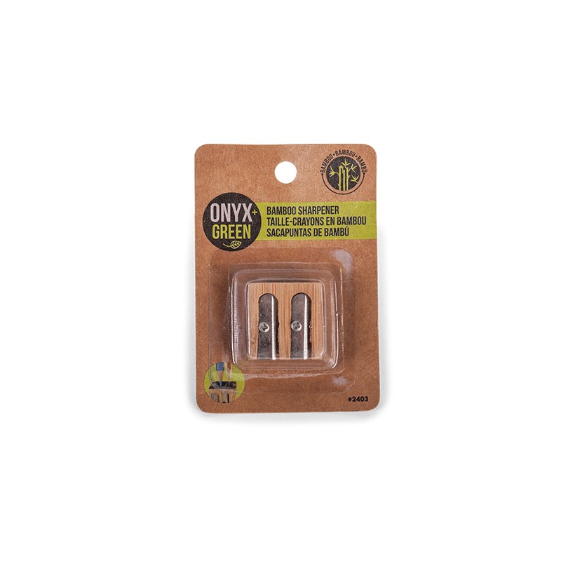 SACAPUNTAS METALICO ONYX+GREEN 2403 CON BAMBU DOBLE