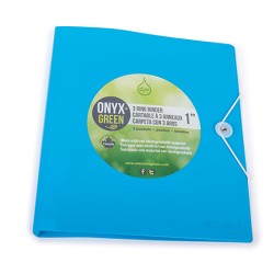 CARPETA DE ARGOLLAS ONYX+GREEN 7701 1"" COLORES SURTIDOS CON ELASTICO