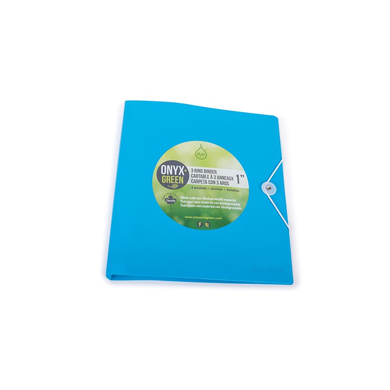 CARPETA DE ARGOLLAS ONYX+GREEN 7701 1"" COLORES SURTIDOS CON ELASTICO
