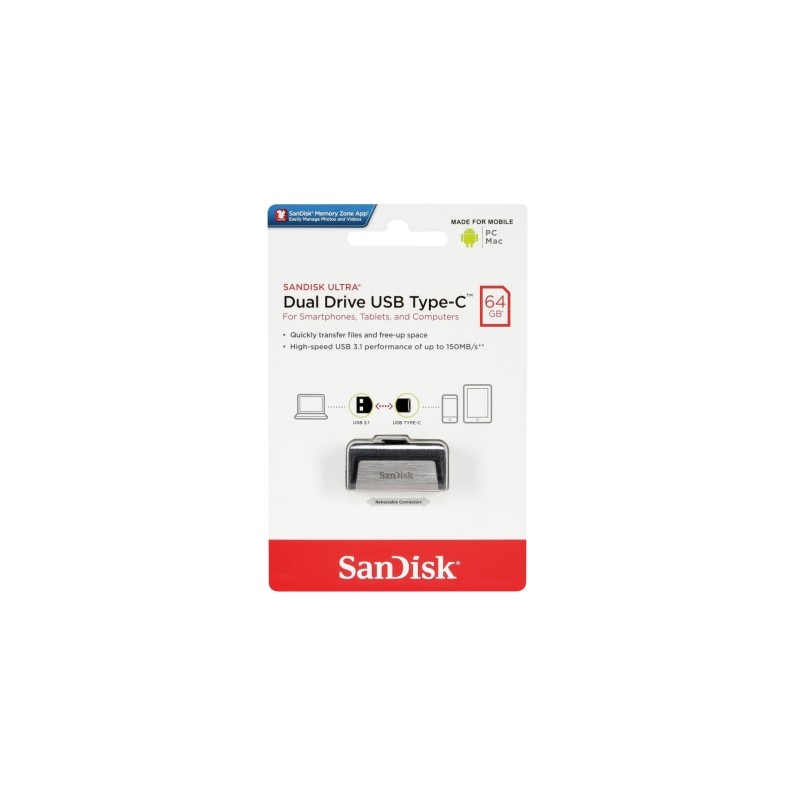 MEMORIA USB-C SANDISK DUAL DRIVE GO SDDDC2-064G-G46 64GB