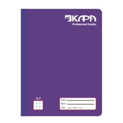 CUADERNO PROFESIONAL COSIDO KAPA COLORES 100 HOJAS CUADRO 7 MM