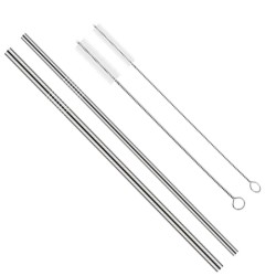 POPOTE DE ALUMINIO REUTILIZABLE Y KIT DE LIMPIEZA PAQUETE CON 5