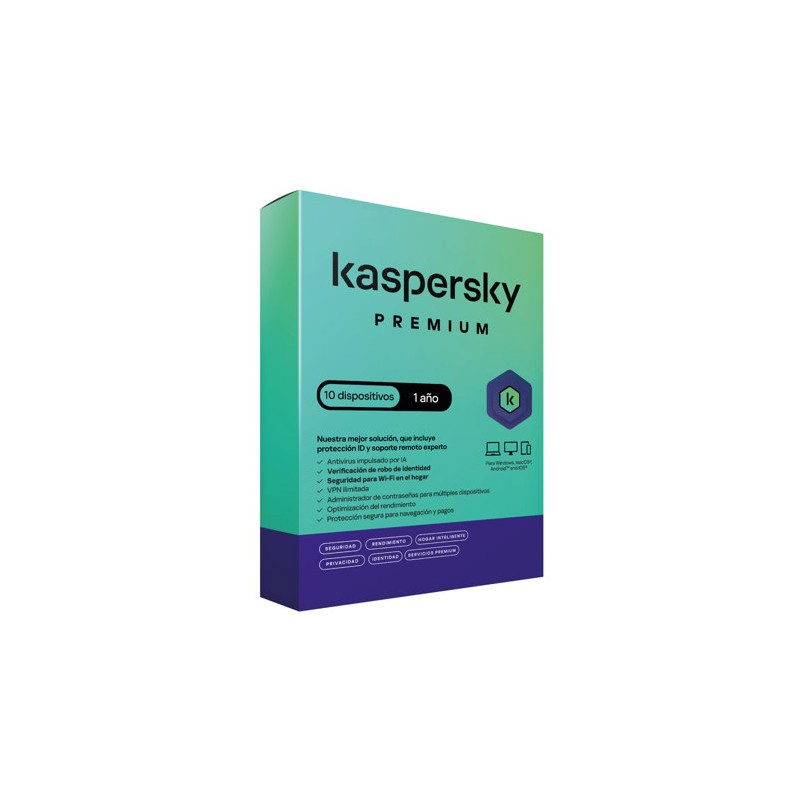 SOFTWARE KASPERSKY PREMIUM ANTIVIRUS 1 AÑO 10 DISPOSITIVOS