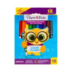 MARCADOR LAVABLE PAPERMATE UNIPUNTA CAJA CON 12