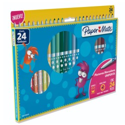 MARCADOR LAVABLE PAPERMATE UNIPUNTA CAJA CON 24