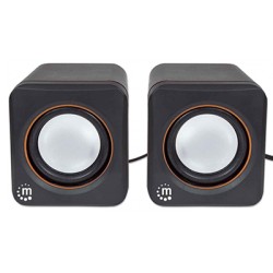 BOCINAS MANHATTAN SERIE 2600 AUDIO 3.5MM COLOR NEGRO