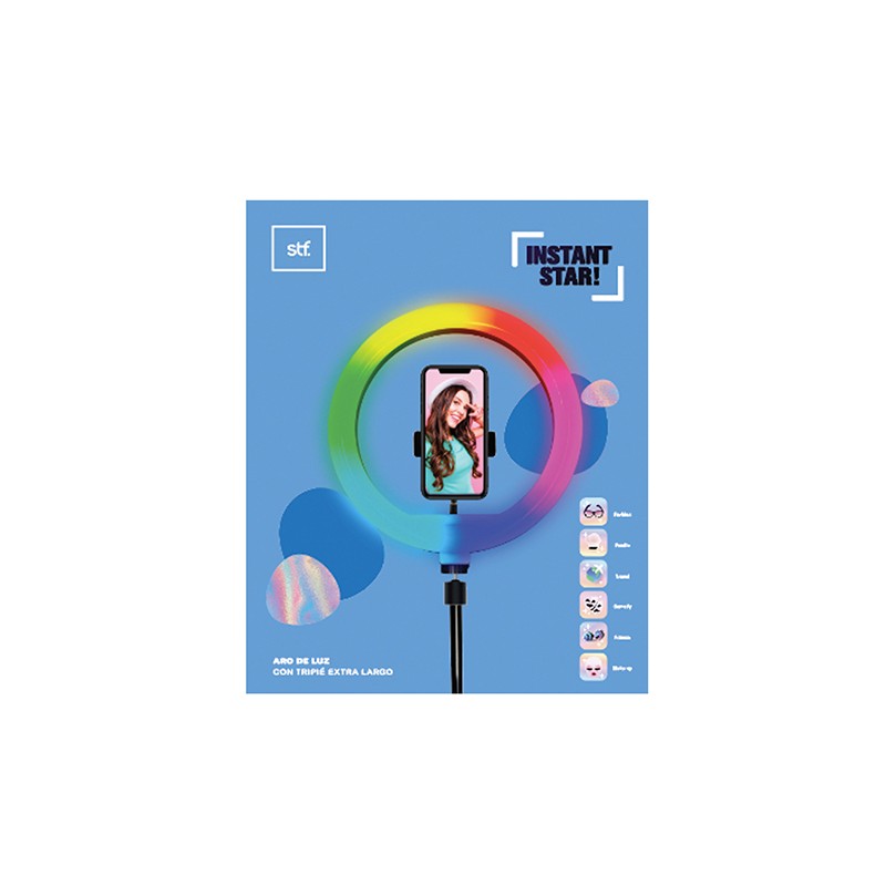 TRIPIE CON ARO DE LUZ RGB STF INSTANT STAR ST-A80193 EXTRA LARGO