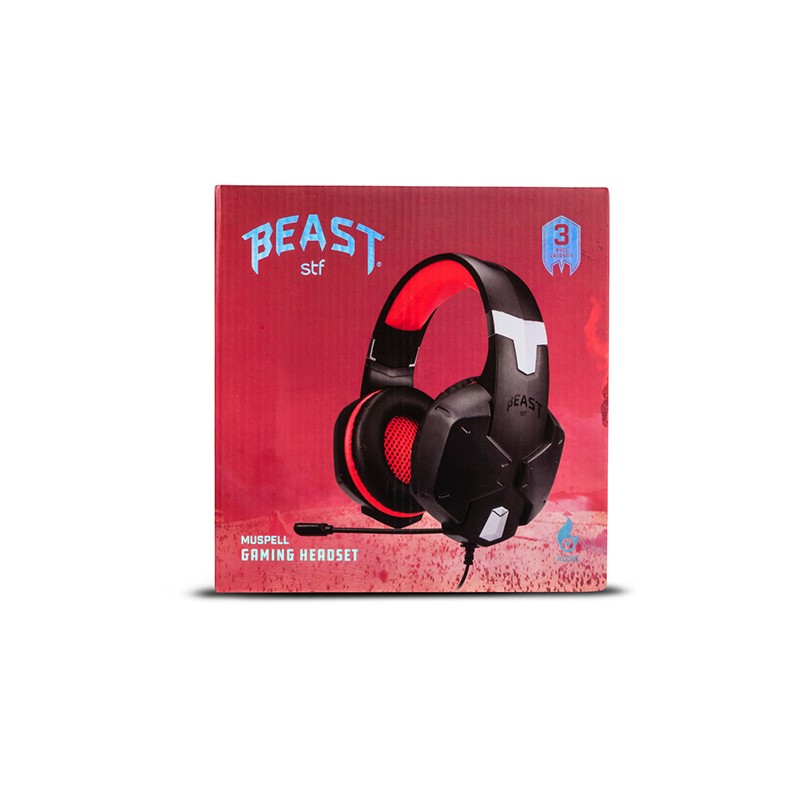 AUDIFONO DIADEMA GAMER CON MICROFONO STF MUSPELL STG-H32288 COLOR NEGRO