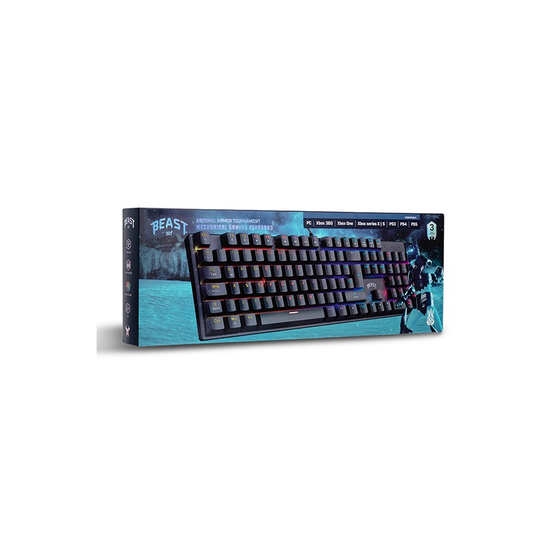 TECLADO GAMER MECANICO ABYSMAL ARMOR TOURNAMENT STG-A16826 COLOR NEGRO