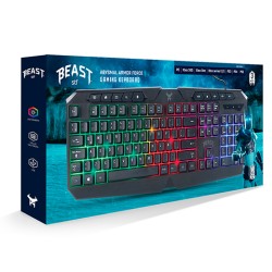 TECLADO GAMER DE MEMBRANA ABYSMAL ARMOR FORCE STG-A16819 NEGRO CON LUZ LED RAINBOW