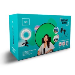 KIT BLOGGER STF INSTANT STAR ST-P58556 CON MICROFONO, ARO DE LUZ Y PANTALLA VERDE