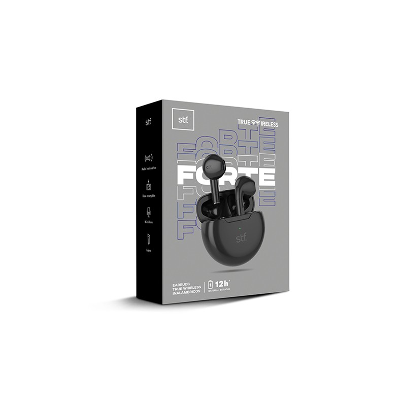 AUDIFONOS TRUE WIRELESS STF FORTE ST-E16093 COLOR NEGRO