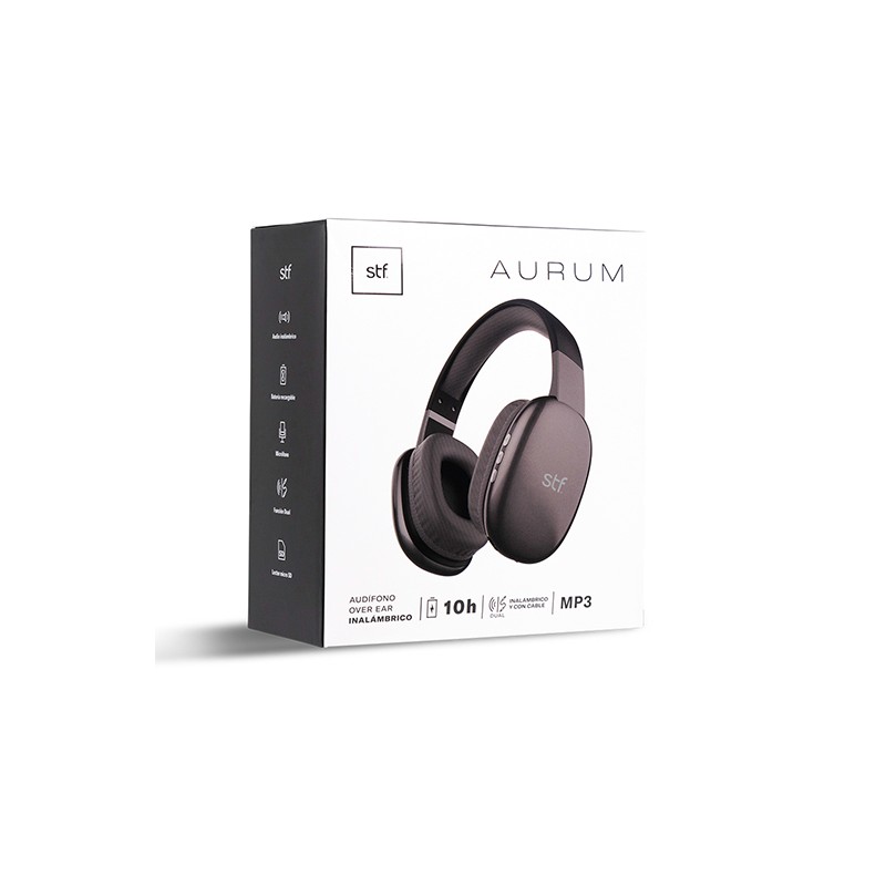 AUDIFONO DIADEMA TRUE WIRELESS STF AURUM ST-H16451 NEGRO