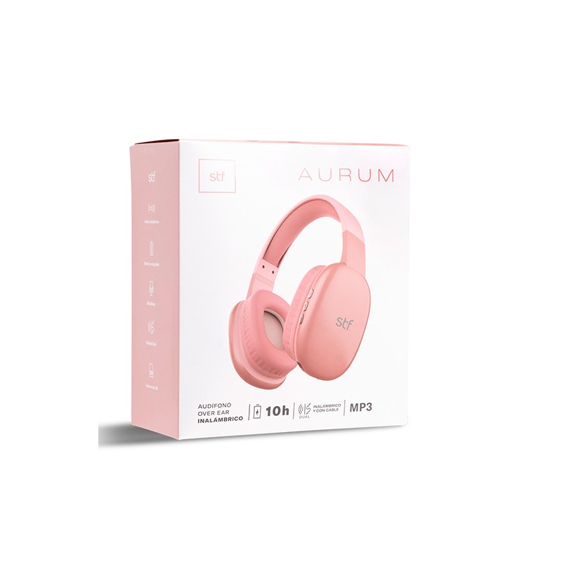 AUDIFONO DIADEMA TRUE WIRELESS STF AURUM SF-H16437 COLOR ROSA