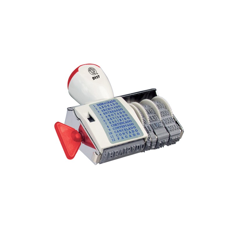 SELLO FECHADOR BARRILITO 9117 CON DIFERENTES LEYENDAS ADICIONALES A LA FECHA