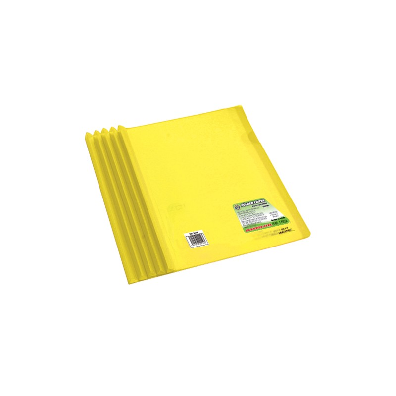 FOLDER CON BARRA BARRILITO QC1A AMARILLO TRANSPARENTE